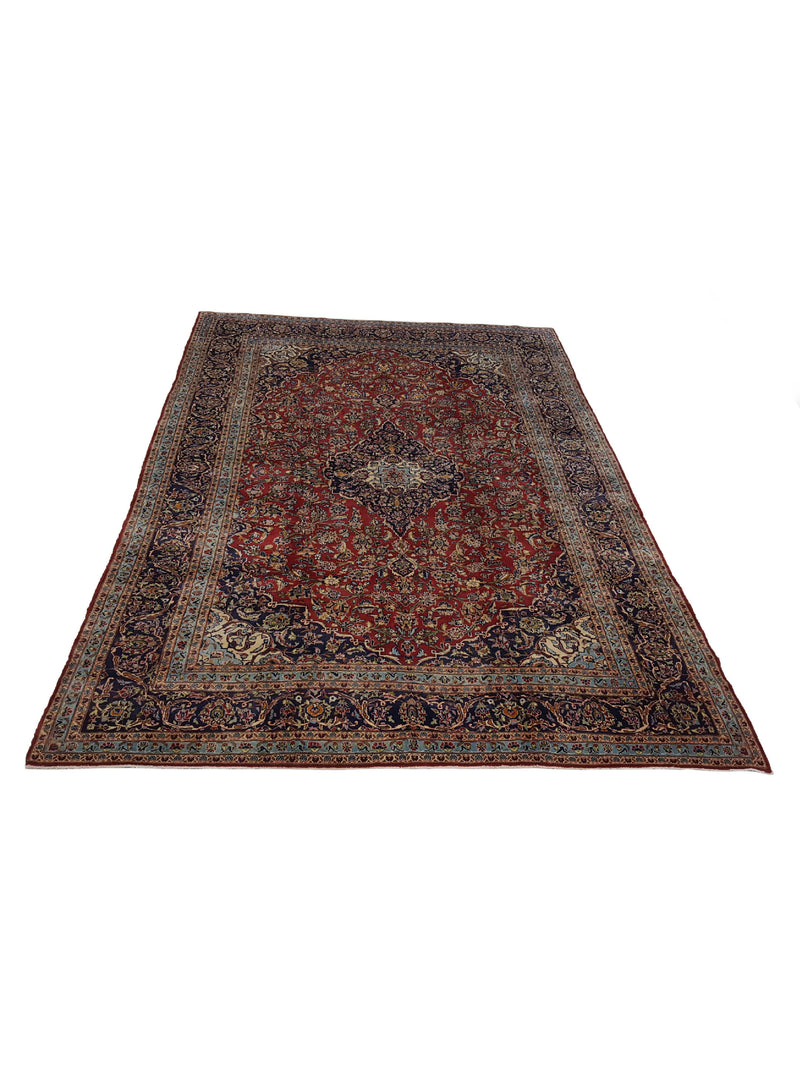 Pacific Kashan 30528 Red Navy Traditional Hand Knotted Rug