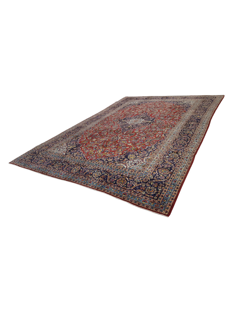 Pacific Kashan 30528 Red Navy Traditional Hand Knotted Rug