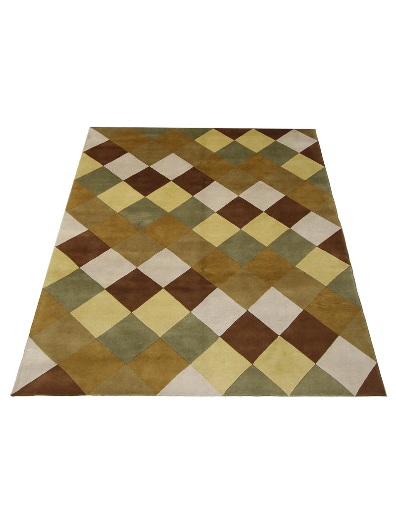Pacific Tranquality 31929 Yellow Multi Modern Hand Knotted Rug