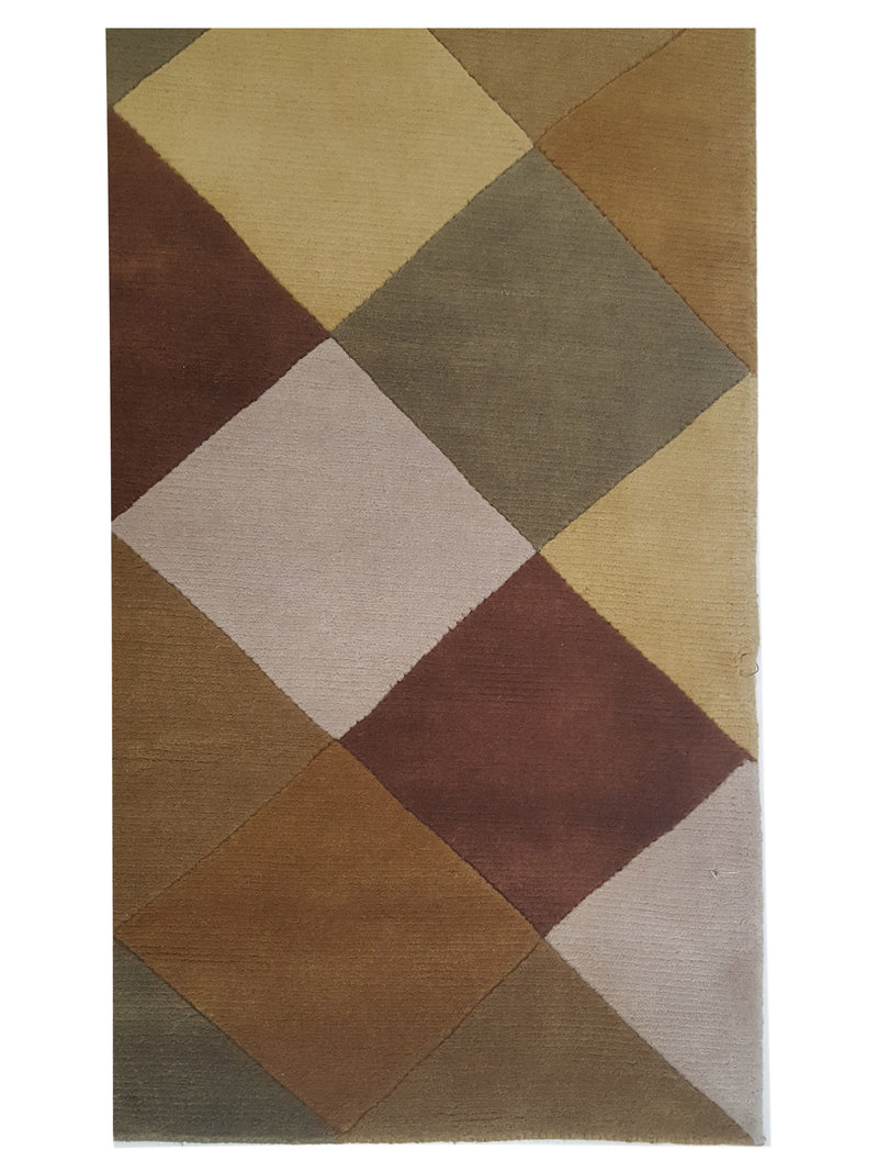 Pacific Tranquality 31929 Yellow Multi Modern Hand Knotted Rug