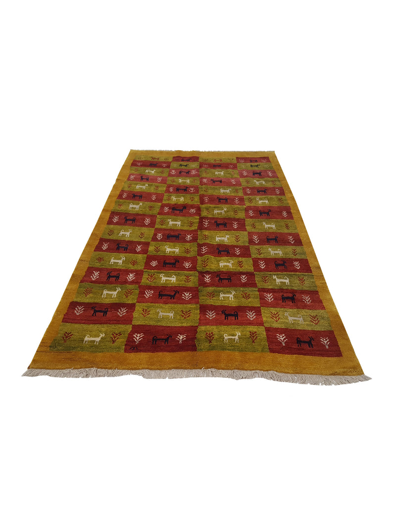 Pacific Gabbeh 32262 Green Multi Transitional Hand Knotted Rug