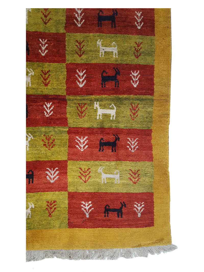 Pacific Gabbeh 32262 Green Multi Transitional Hand Knotted Rug