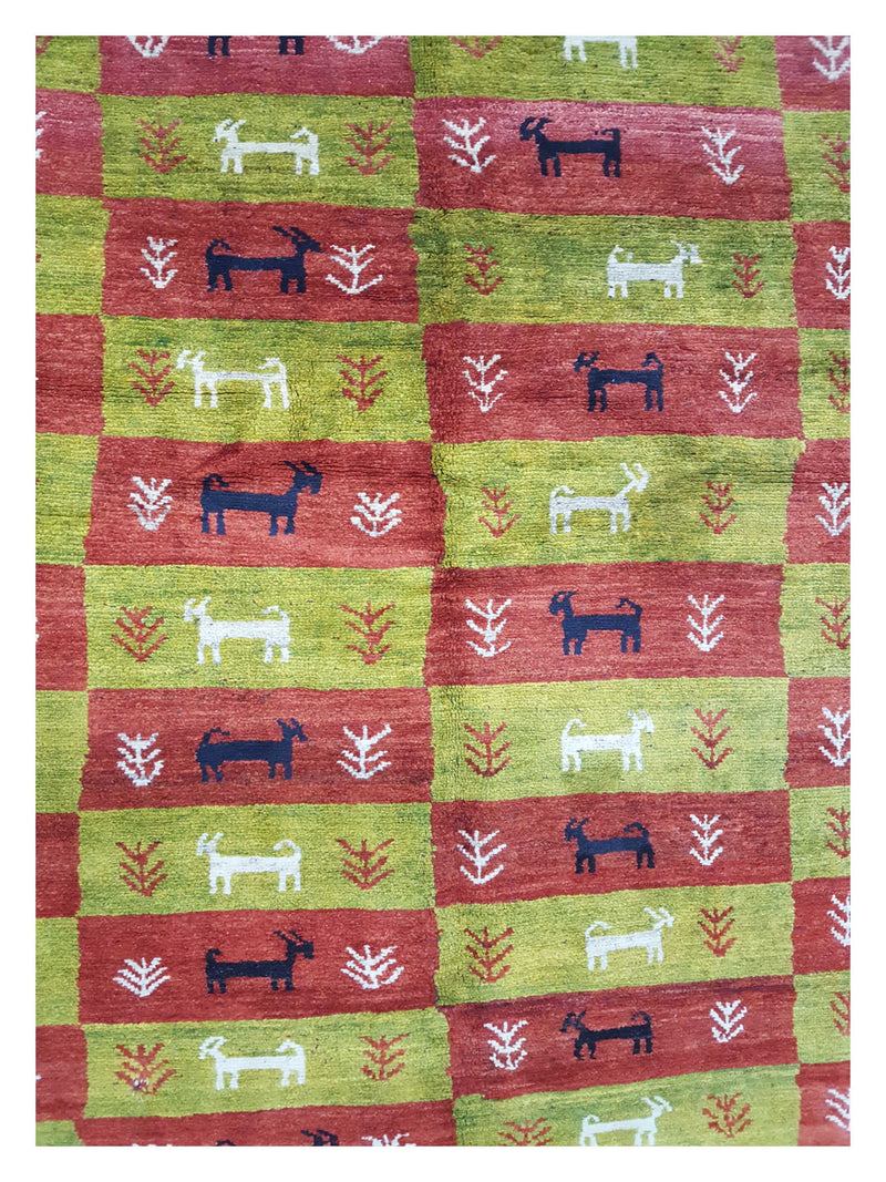 Pacific Gabbeh 32262 Green Multi Transitional Hand Knotted Rug