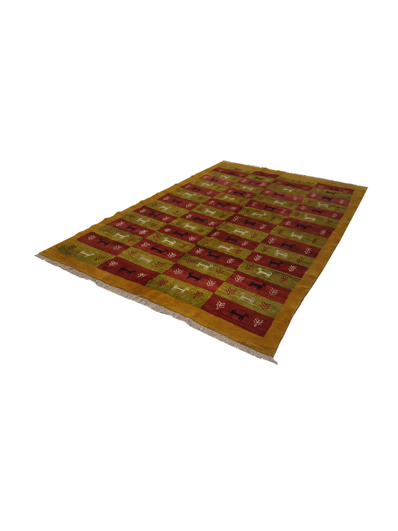 Pacific Gabbeh 32262 Green Multi Transitional Hand Knotted Rug