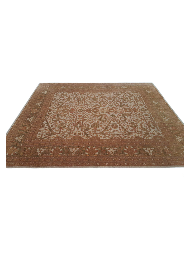 Pacific Sultanabad 32328 Ivory Lt.Green Traditional Hand Knotted Rug