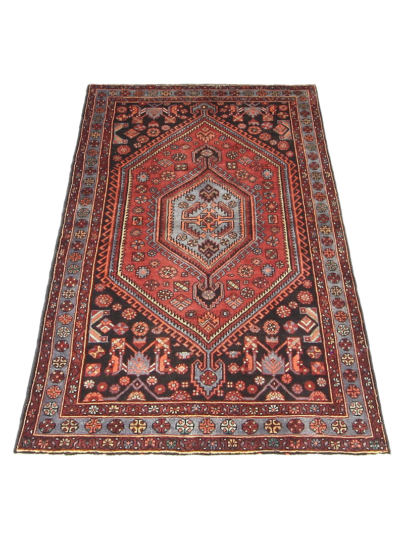Fasa Persian 33537 Black Rust Traditional Semi Antique Rug