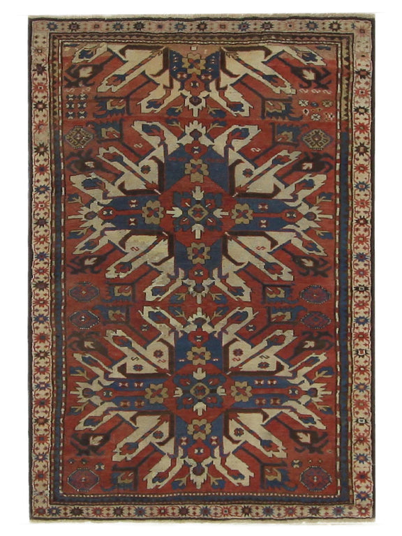 Fasa Antique Kazak  Rust Ivory Traditional