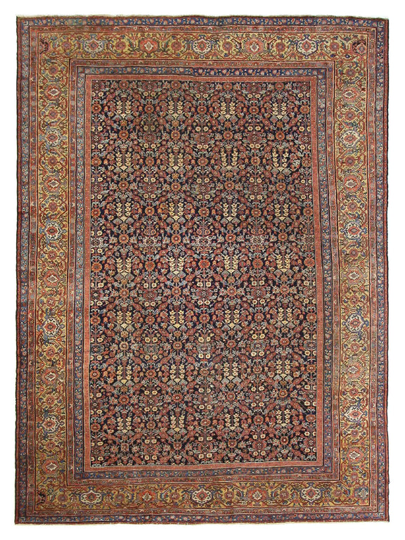 Fasa Antique Farahan  Indigo Camel Traditional