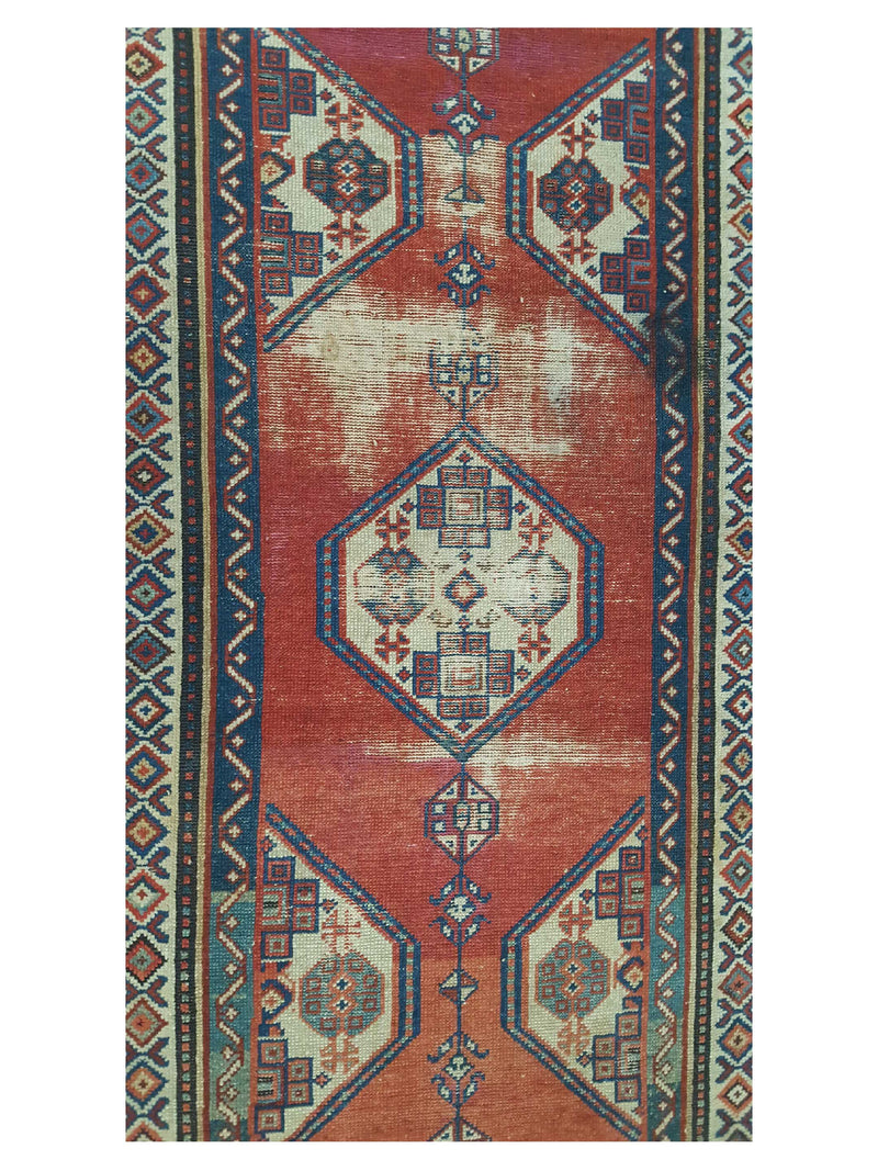 Fasa Antique Caucasian 33955 Rust Ivory Traditional Antique Rug