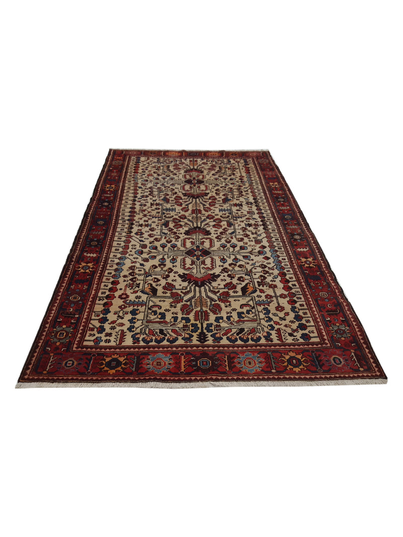 Fasa Antique Bakhtiyari 33957 Ivory Rust Traditional Antique Rug