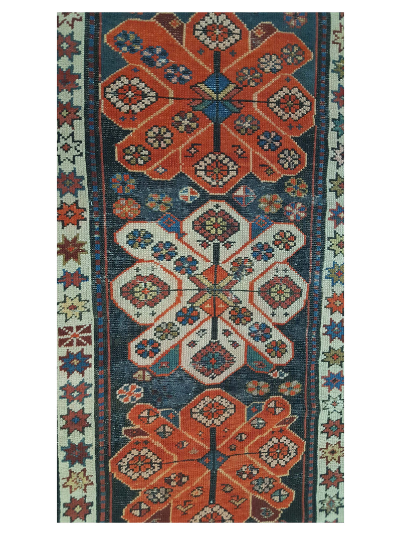Fasa Antique Karabagh 33960 Brown Multi Traditional Antique Rug