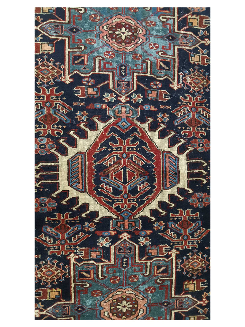 Fasa Antique Karajah 33978 Indigo Burgundy Traditional Antique Rug