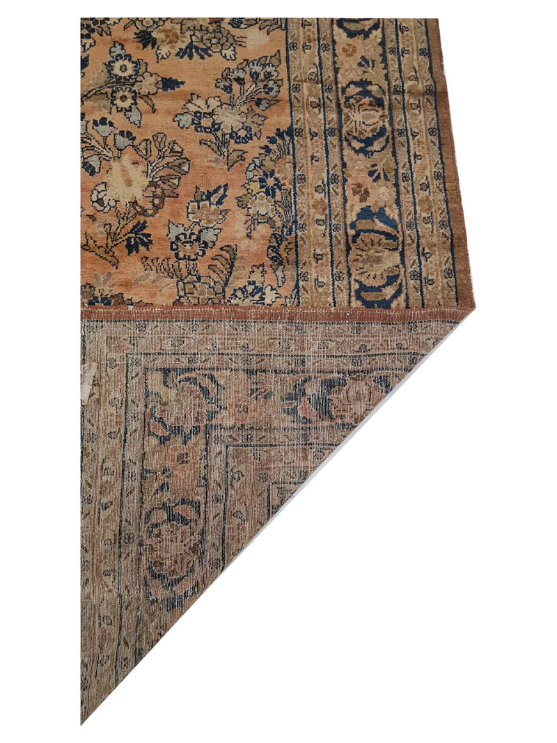Fasa Antique Lilian 35574 Coral Indigo Traditional Antique Rug