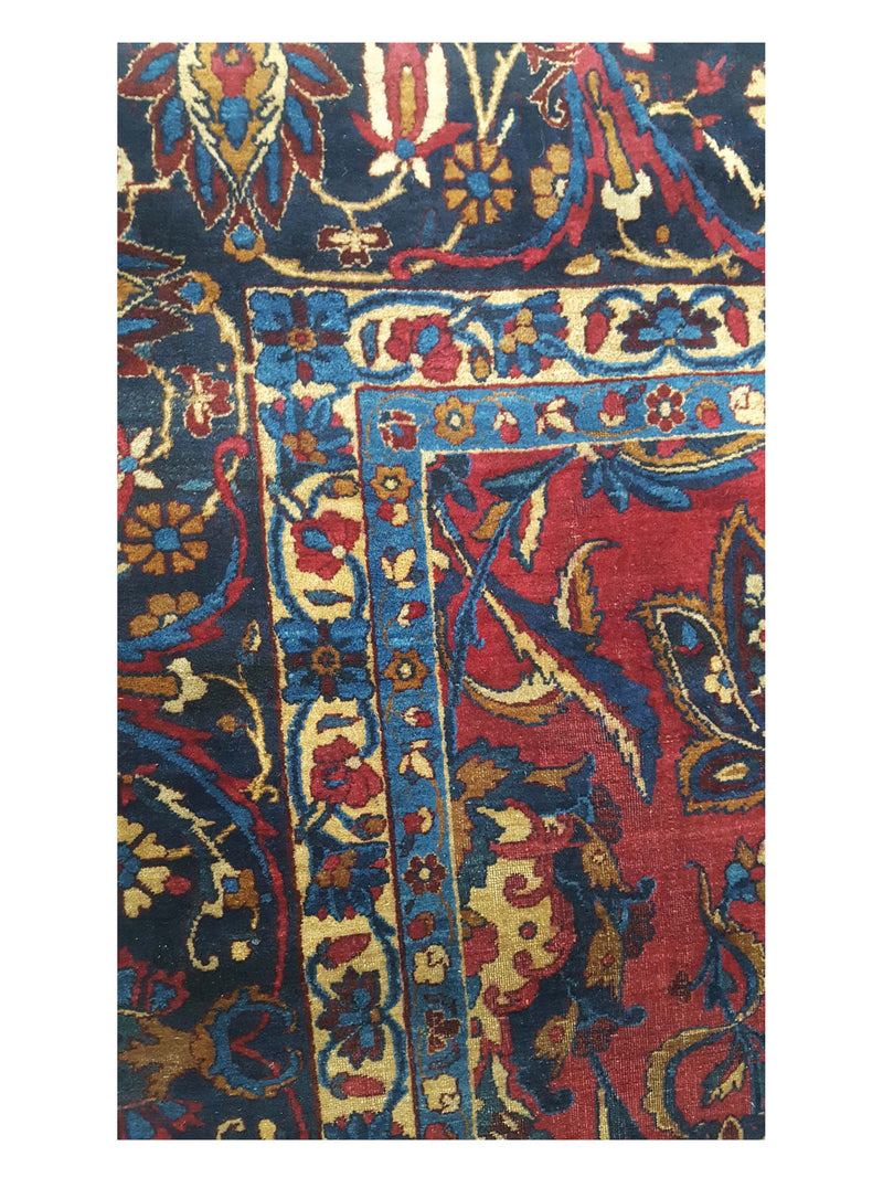 Fasa Antique Kerman 35577 Rust Navy Traditional Antique Rug