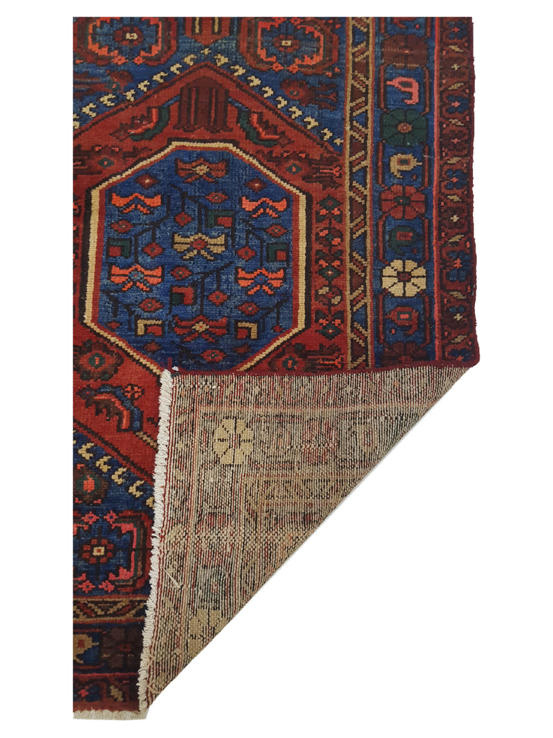 Fasa Antique Karajah 36214 Rust Blue Traditional Antique Rug