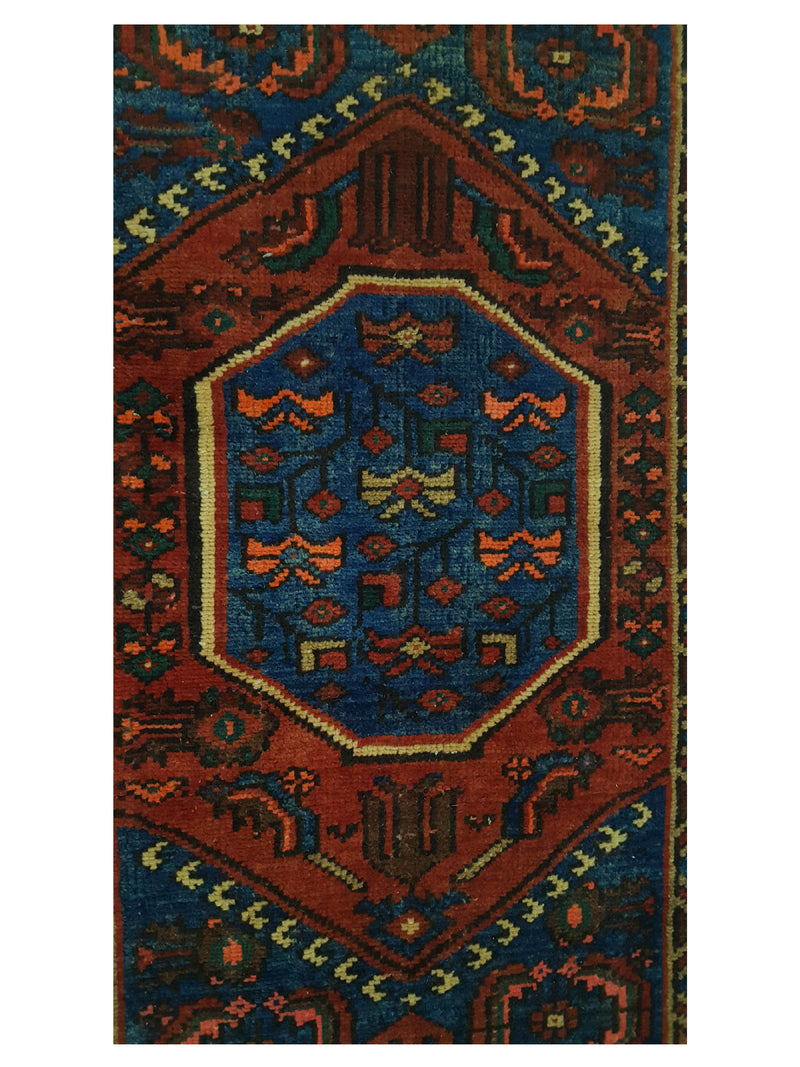 Fasa Antique Karajah 36214 Rust Blue Traditional Antique Rug