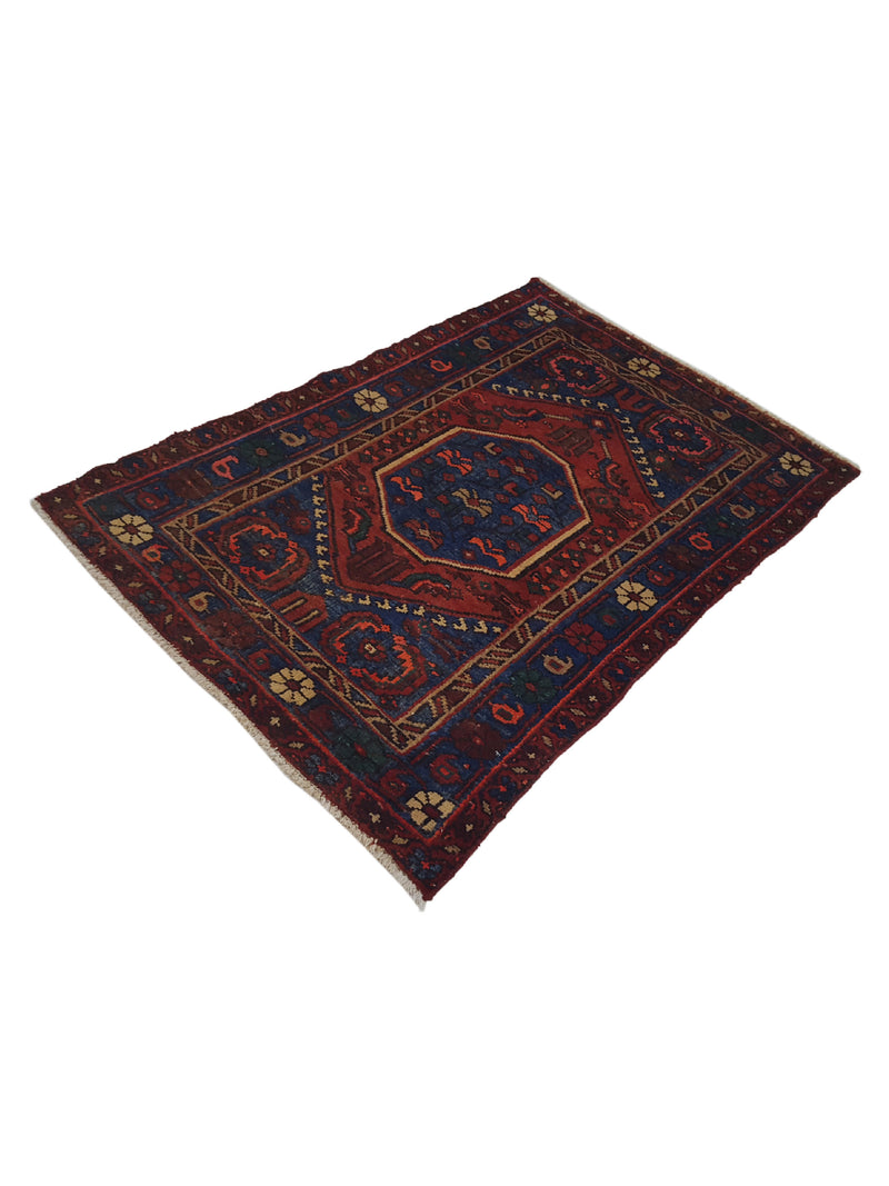 Fasa Antique Karajah 36214 Rust Blue Traditional Antique Rug