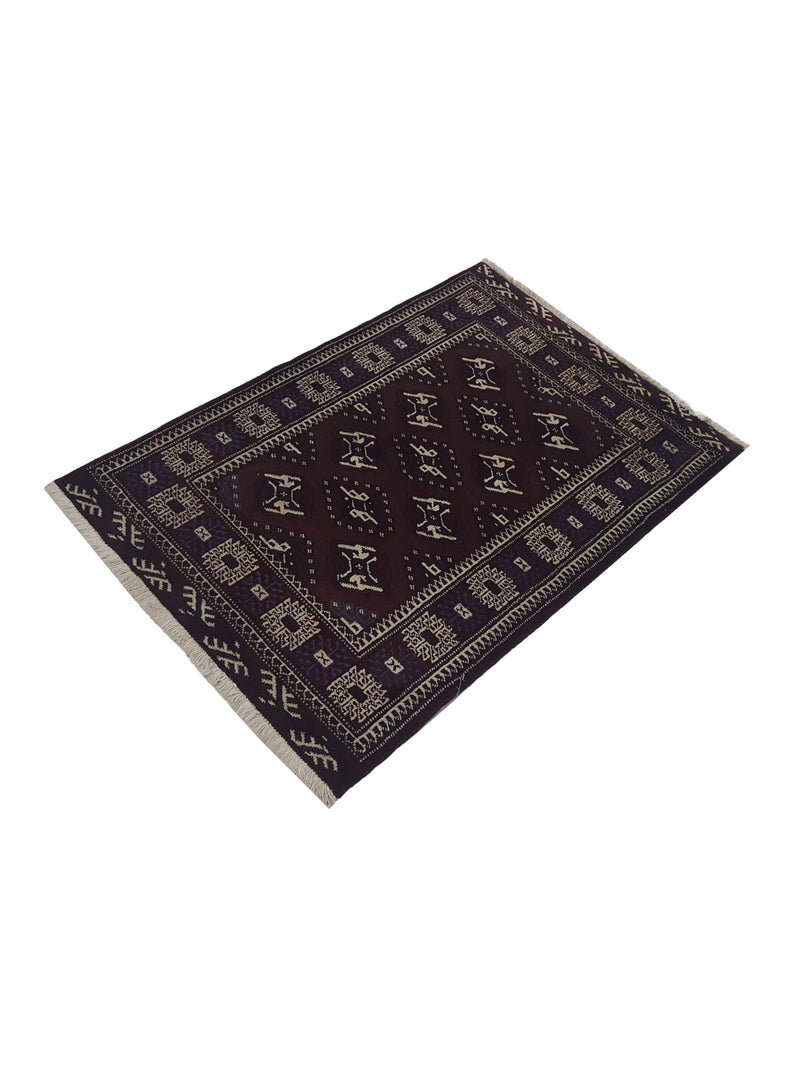 Pacific Bokhara 36215 Brown Brown Traditional Hand Knotted Rug