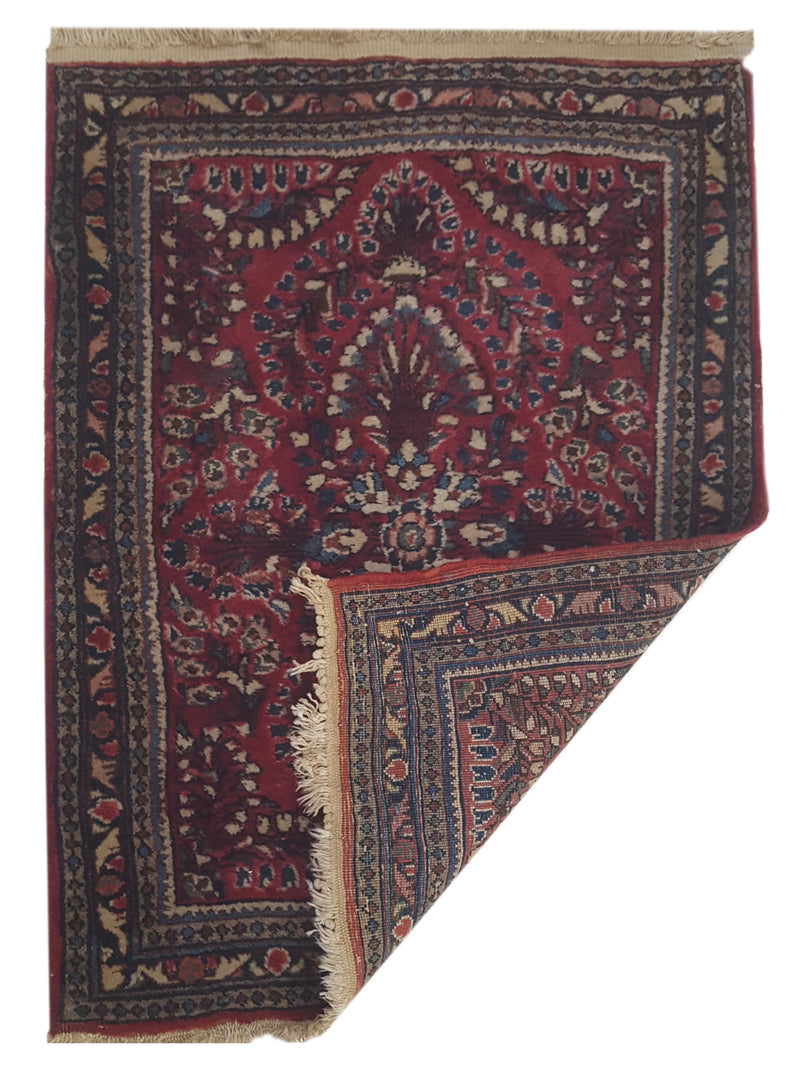 Pacific Antique Sarouk 36217 Rust Navy Traditional Antique Rug