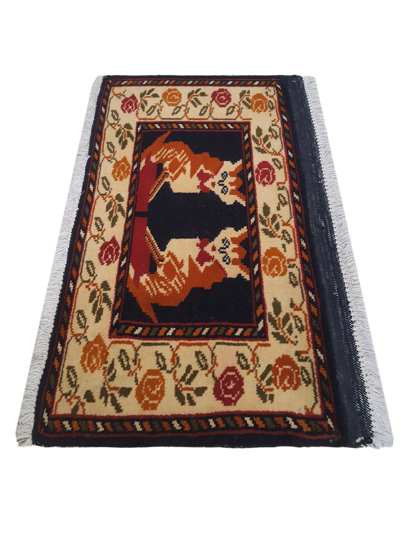 Pacific Turkaman 36218 Blue Dk.Orange Tapestry Hand Knotted Rugs