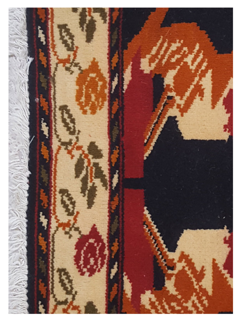 Pacific Turkaman 36218 Blue Dk.Orange Tapestry Hand Knotted Rugs