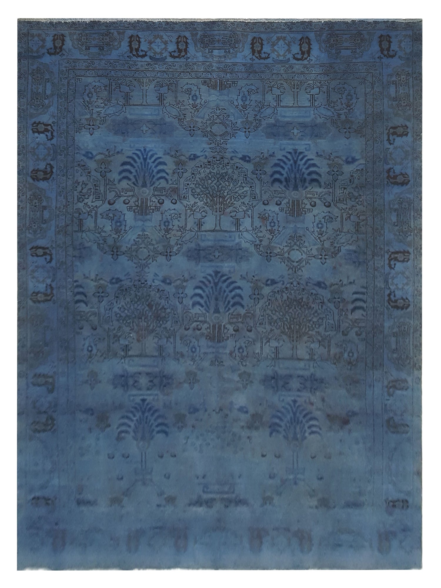 Pacific Vintage 36637 Blue Blue Vintage Hand Knotted Rug