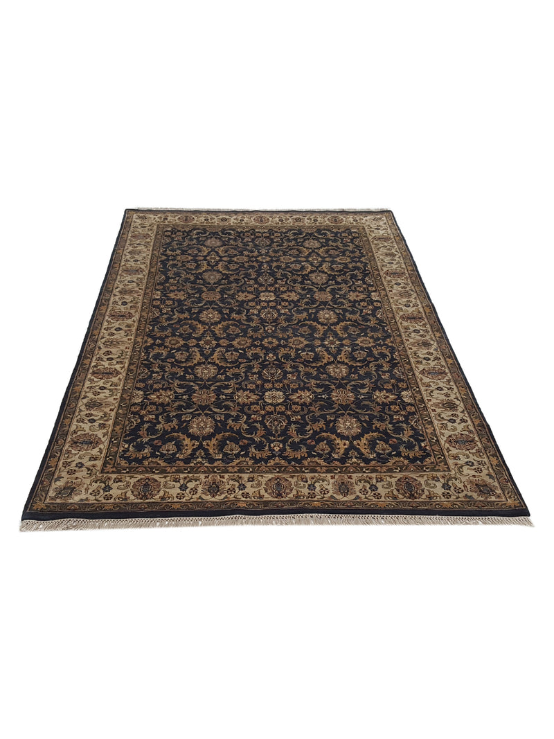 Pacific Crown 37027 Navy Gold Traditional Hand Knotted Rug