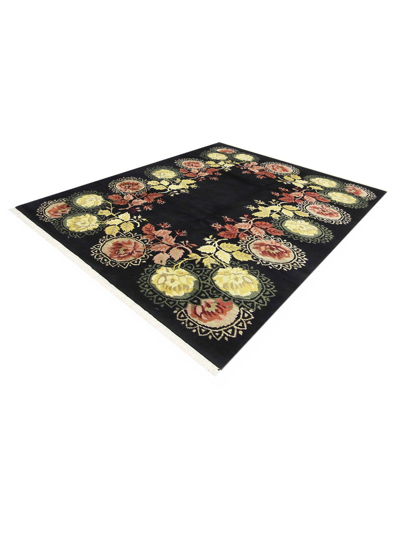 Pacific Gouri Ganga 37950 Black Multi Transitional Hand Knotted Rug
