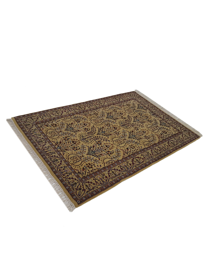 Pacific Sarouk 38457 Gold Gold Traditional Hand Knotted Rug