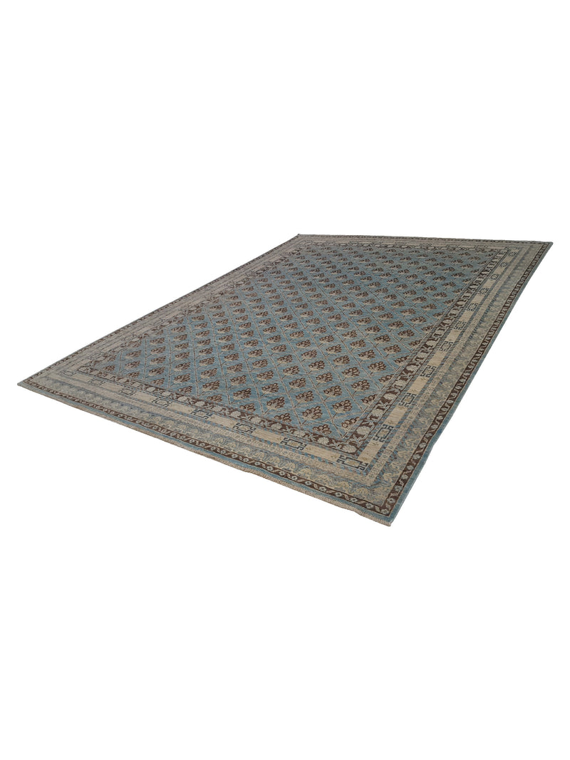 Pacific Khotan 39472 Blue Ivory Transitional Hand Knotted Rug