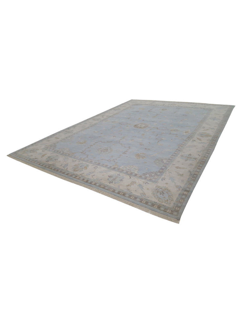 Pacific Angora 39477 Blue Ivory Traditional Hand Knotted Rug