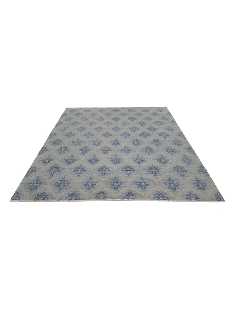 Pacific Arts and Crafts 39539 Ivory Blue Transitional Hand Knotted Rug