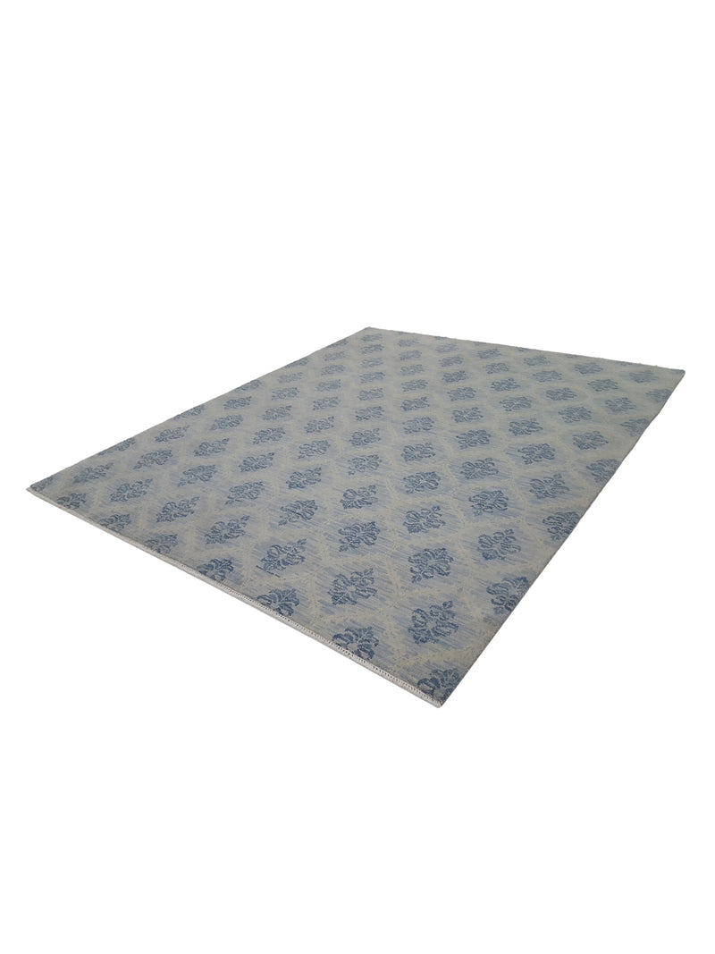 Pacific Arts and Crafts 39539 Ivory Blue Transitional Hand Knotted Rug