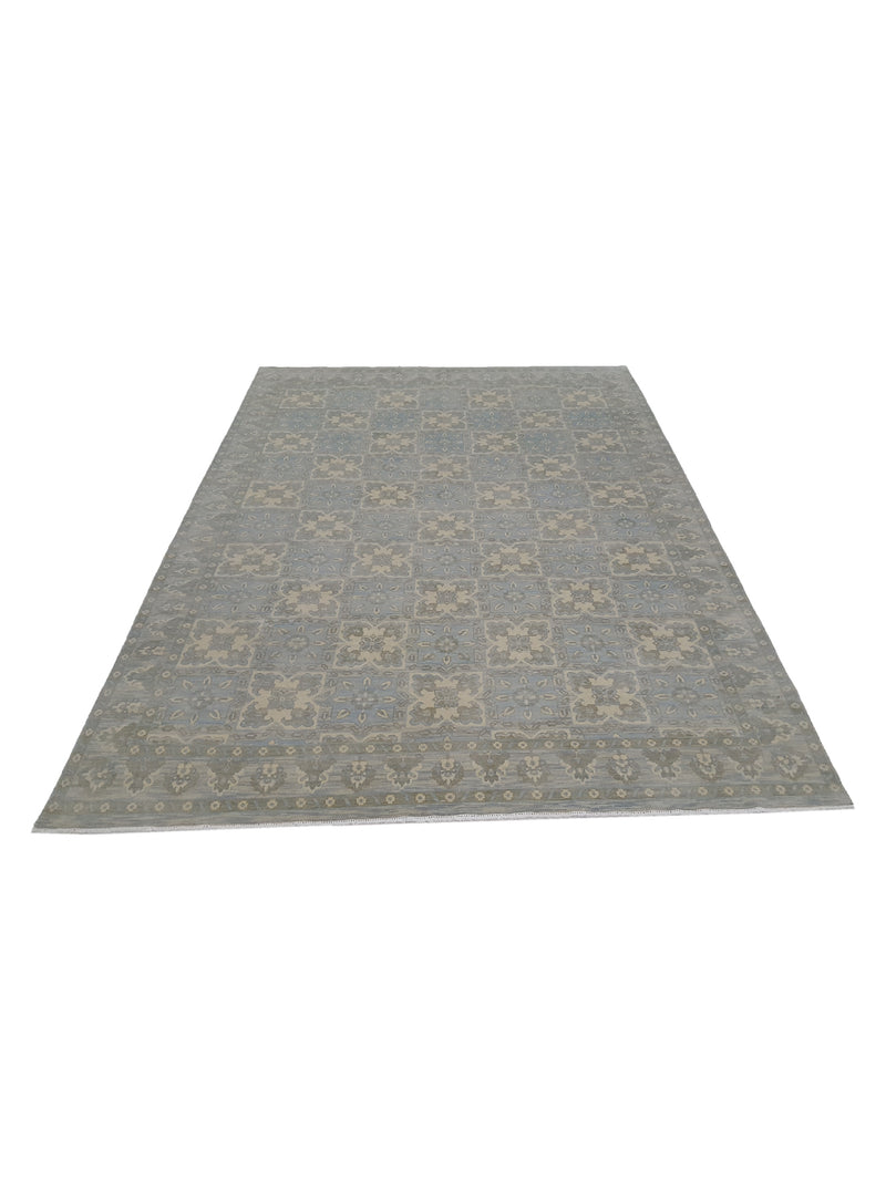 Pacific Khotan 39545 Beige Green Transitional Hand Knotted Rug
