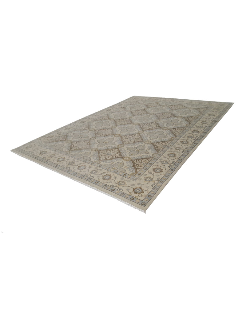 Pacific Khotan 39551 Beige Beige Transitional Hand Knotted Rug