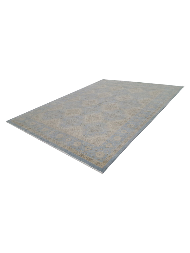 Pacific Khotan 39552 Aqua Aqua Transitional Hand Knotted Rug