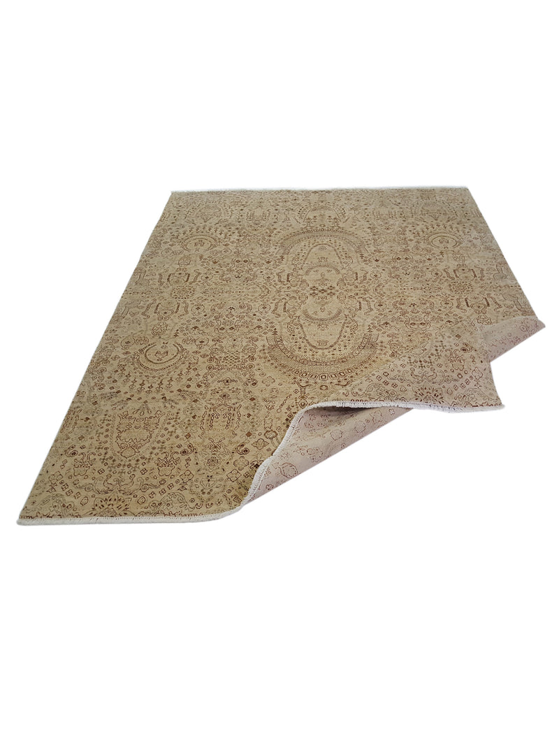 Pacific Jewel 39559 Beige Beige Transitional Hand Knotted Rug