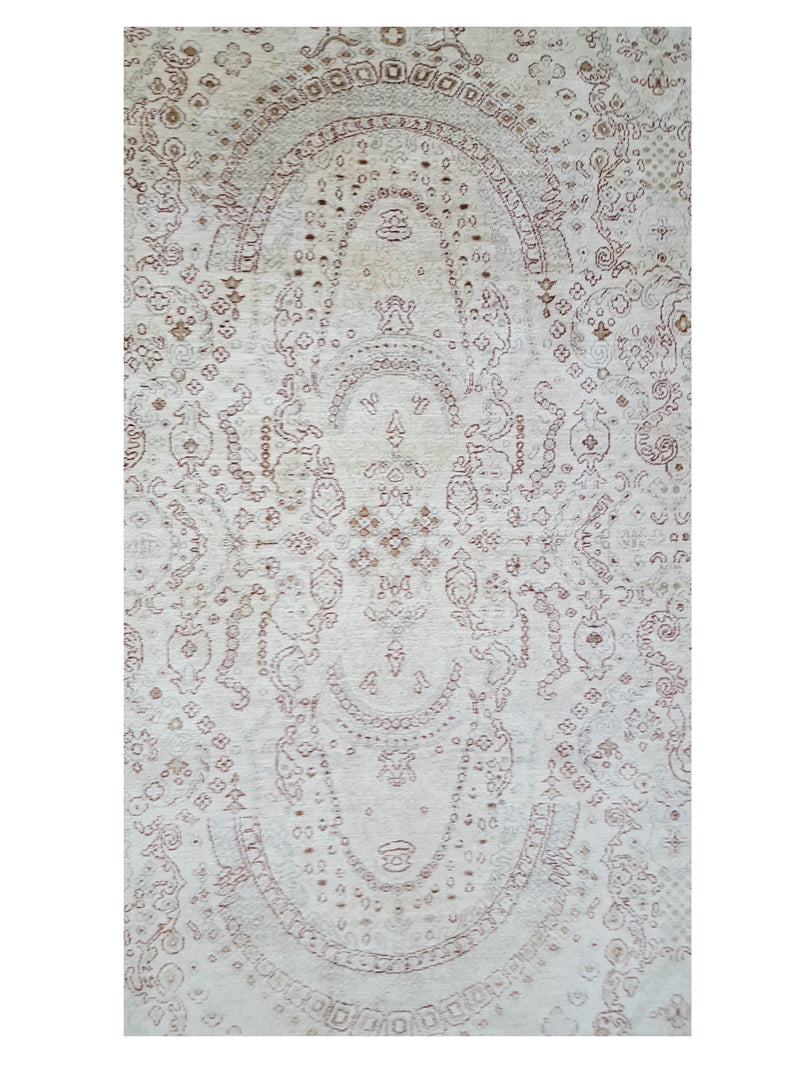 Pacific Jewel 39559 Beige Beige Transitional Hand Knotted Rug