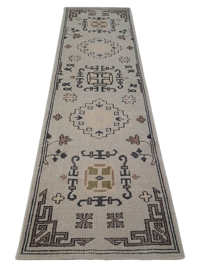 Pacific Vintage Khotan 39691 Beige Grey Vintage Hand Knotted Rug