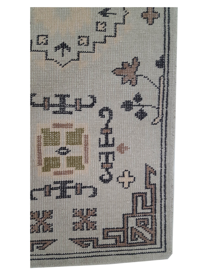 Pacific Vintage Khotan 39691 Beige Grey Vintage Hand Knotted Rug