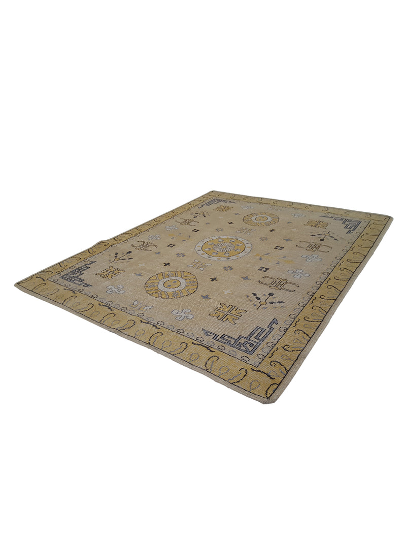 Pacific Vintage Khotan VKHG1 Beige Gold Vintage Hand Knotted Rug