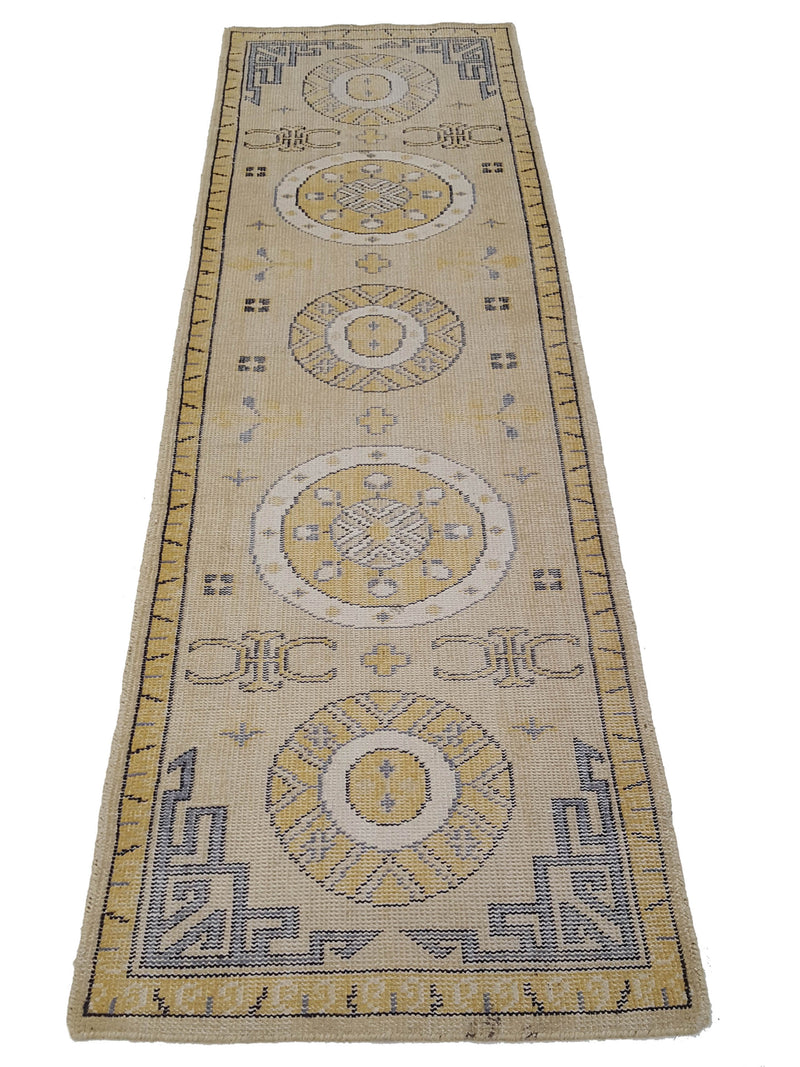 Pacific Vintage Khotan 39701 Beige Gold Vintage Hand Knotted Rug