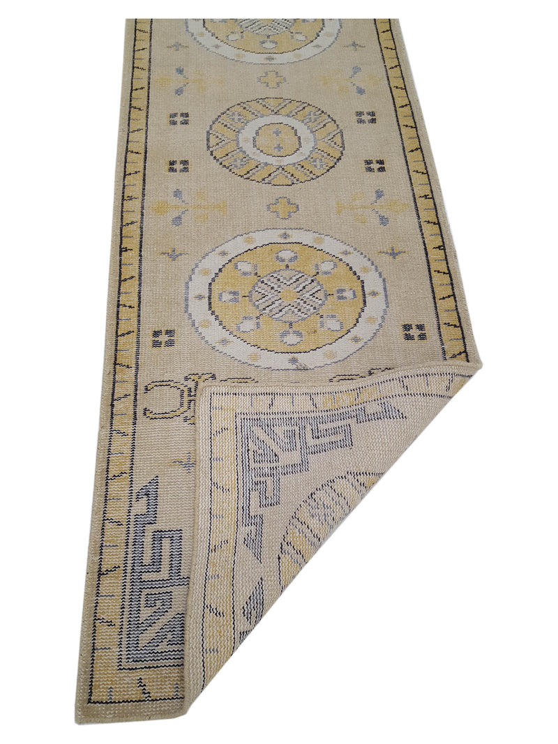 Pacific Vintage Khotan 39701 Beige Gold Vintage Hand Knotted Rug