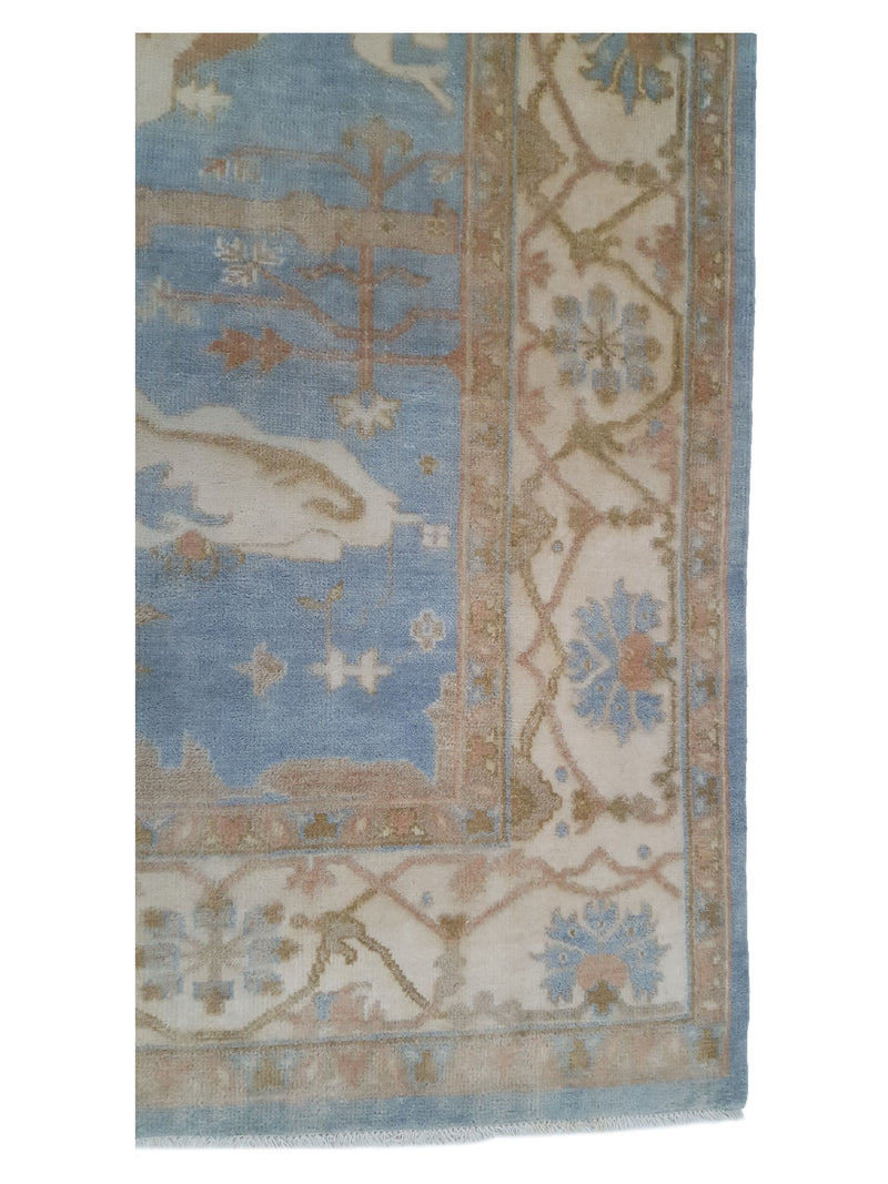 Pacific Marco 39771 Lt.Blue Beige Transitional Hand Knotted Rug