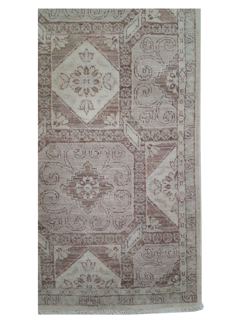Pacific Ziegler 39819 Ivory Brown Transitional Hand Knotted Rug