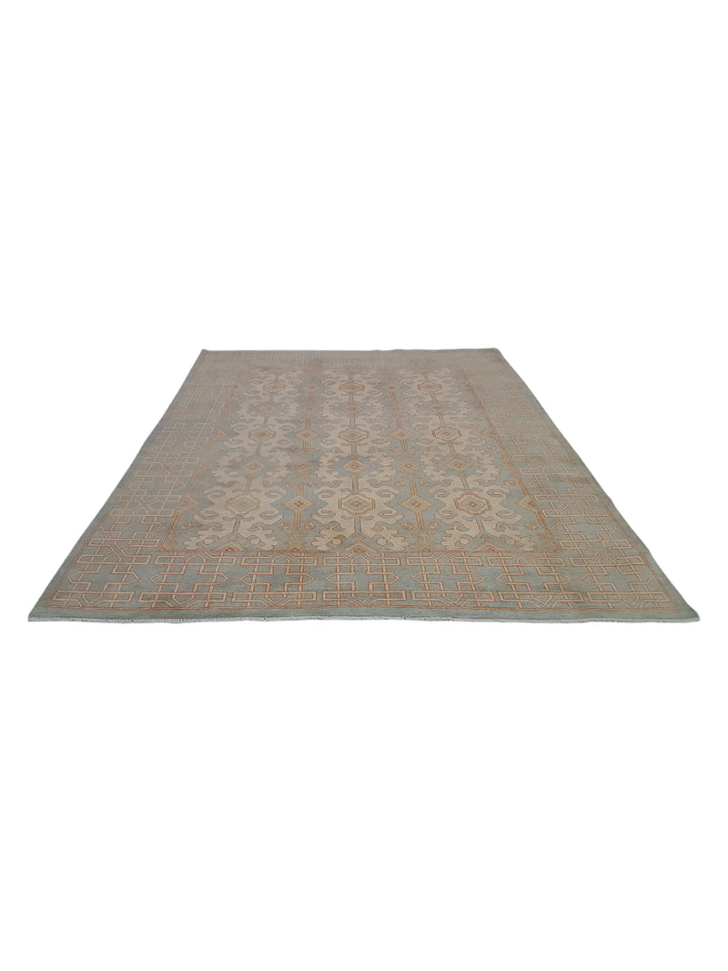 Pacific Khotan 39837 Ivory Ice Blue Transitional Hand Knotted Rug