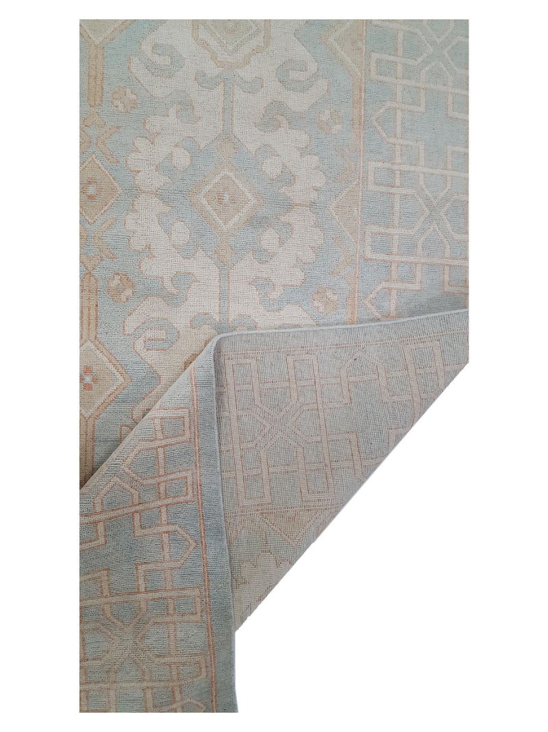 Pacific Khotan 39837 Ivory Ice Blue Transitional Hand Knotted Rug