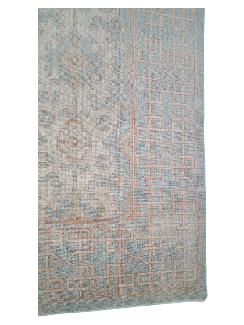 Pacific Khotan 39837 Ivory Ice Blue Transitional Hand Knotted Rug