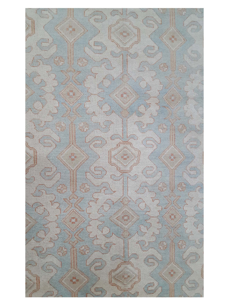 Pacific Khotan 39837 Ivory Ice Blue Transitional Hand Knotted Rug