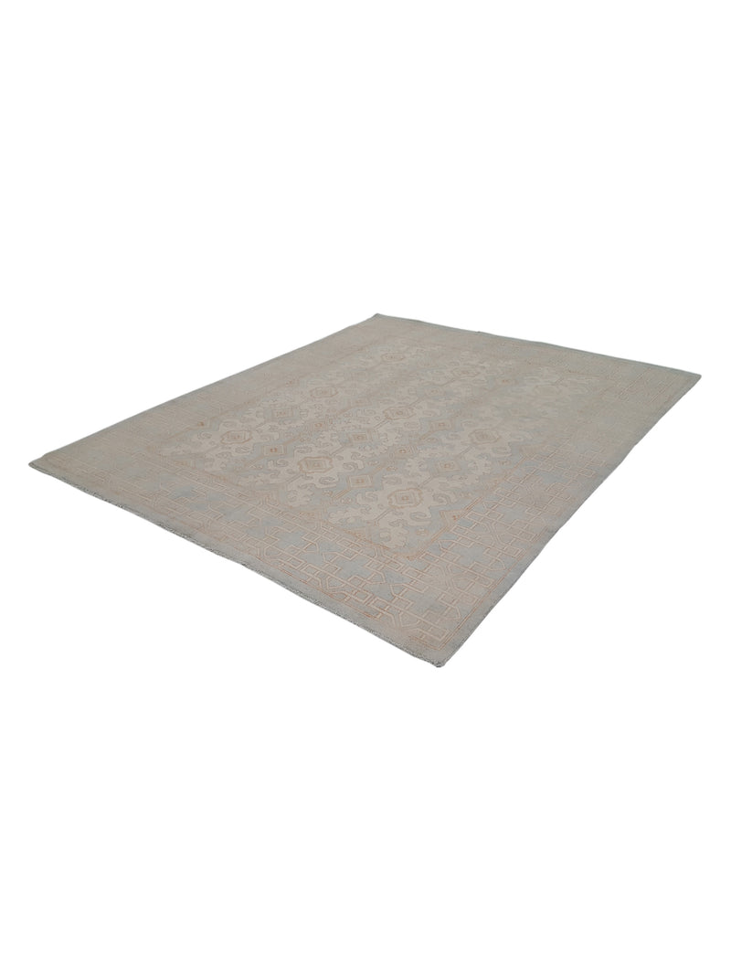 Pacific Khotan 39837 Ivory Ice Blue Transitional Hand Knotted Rug